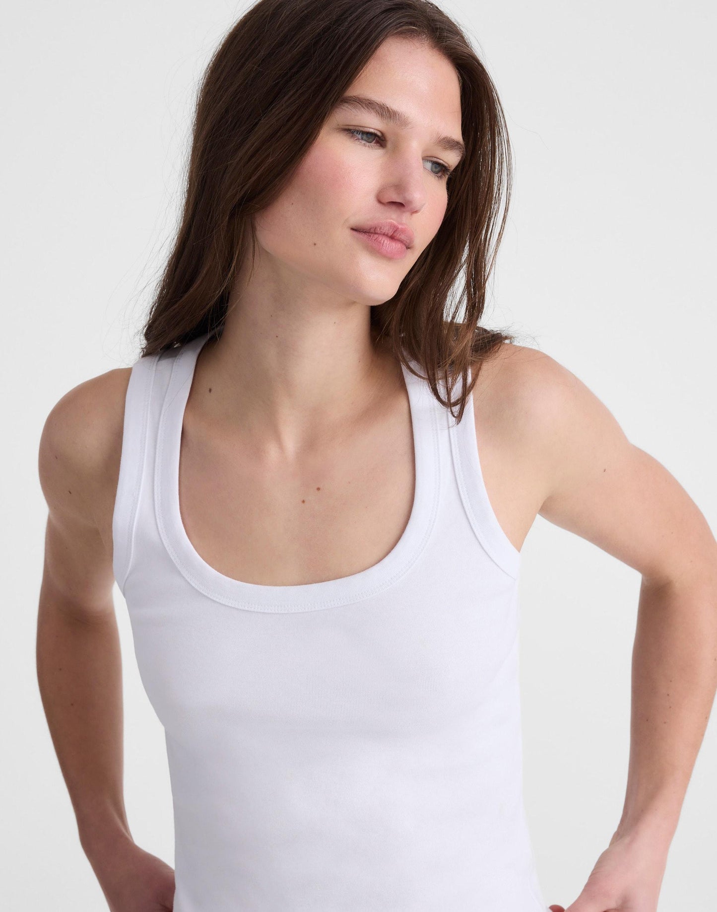 The '90s Scoopneck Tank in Compact Cotton White | Madewell