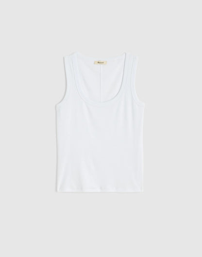 The '90s Scoopneck Tank in Compact Cotton White | Madewell