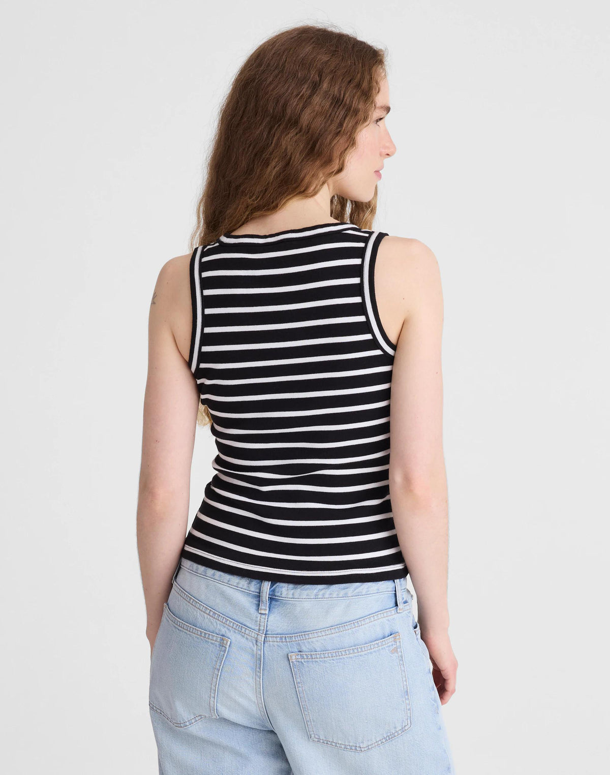 The '90s Scoopneck Tank in Compact Cotton Jet Black | Madewell