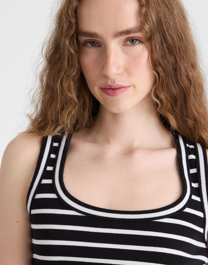 The '90s Scoopneck Tank in Compact Cotton Jet Black | Madewell