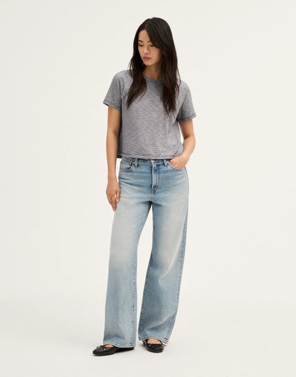 The Easy Crop Crewneck Tee in Soft Slub Midnight Navy | Madewell