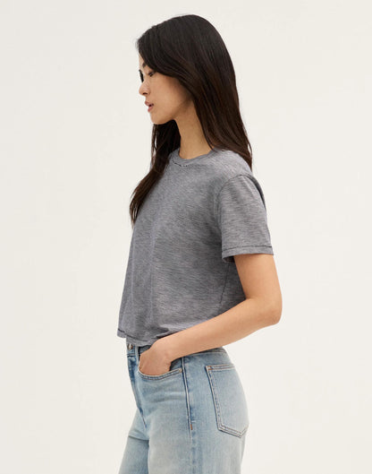 The Easy Crop Crewneck Tee in Soft Slub Midnight Navy | Madewell