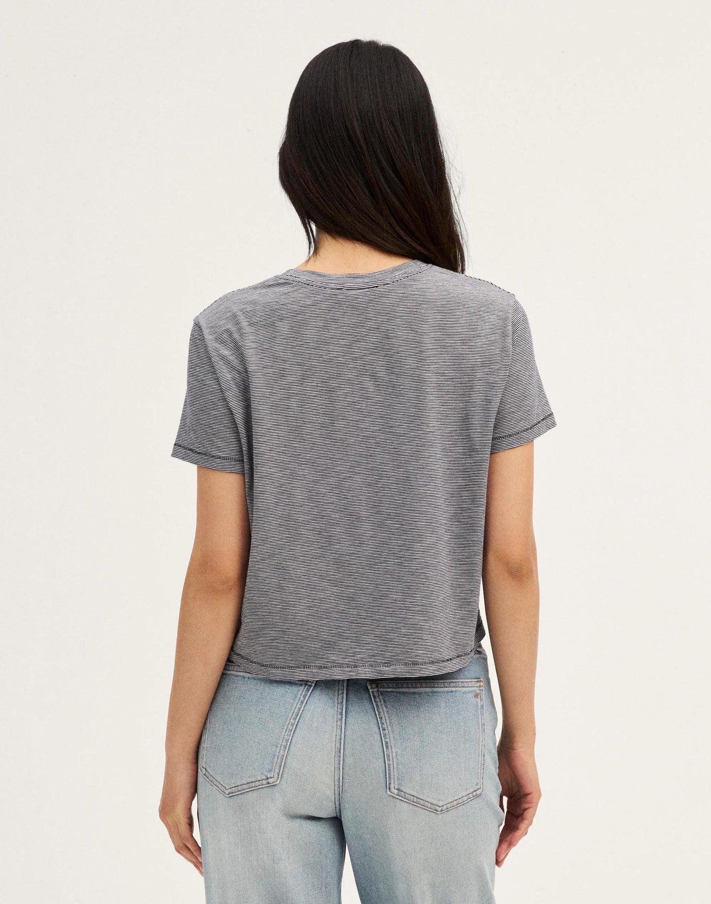 The Easy Crop Crewneck Tee in Soft Slub Midnight Navy | Madewell