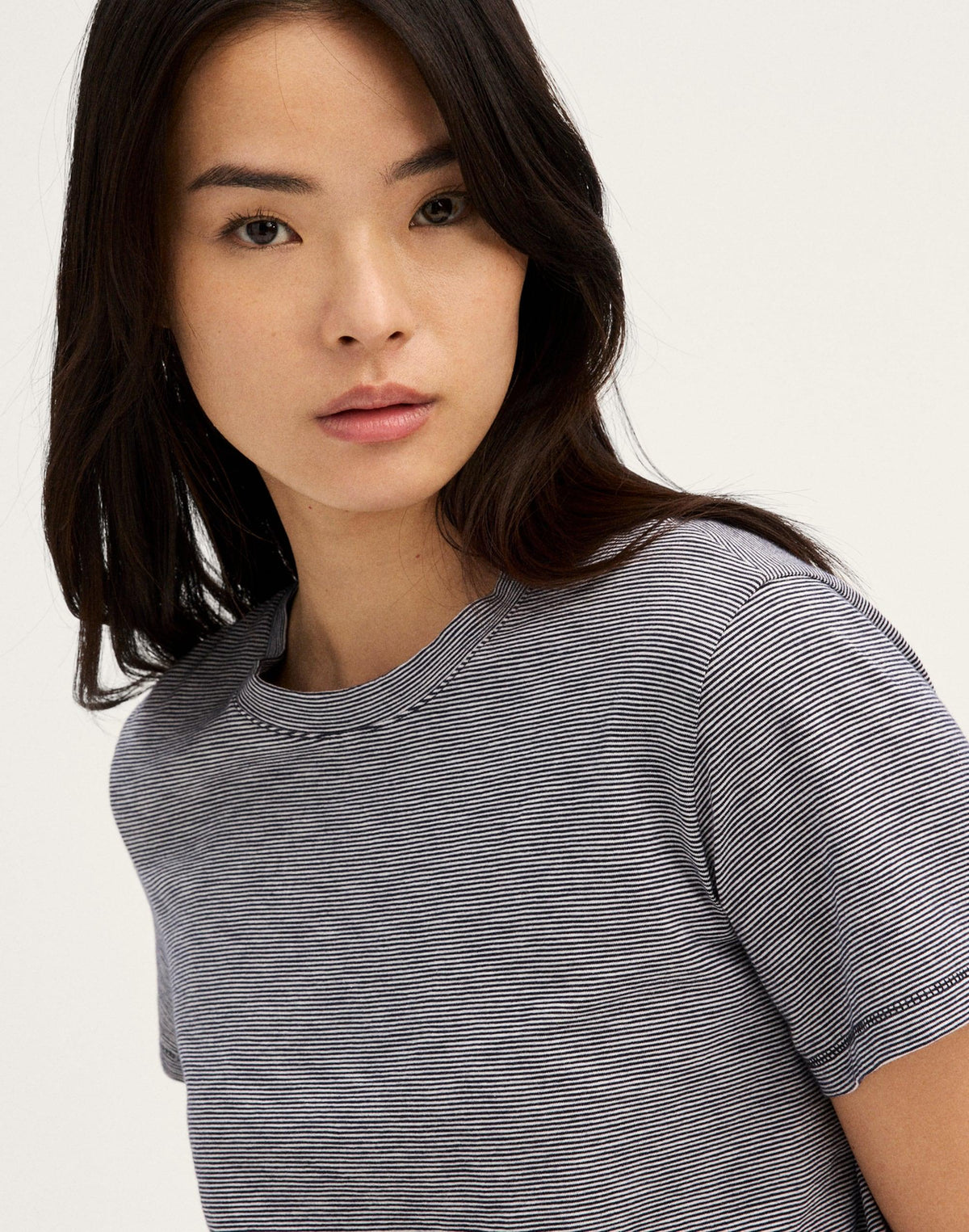 The Easy Crop Crewneck Tee in Soft Slub Midnight Navy | Madewell