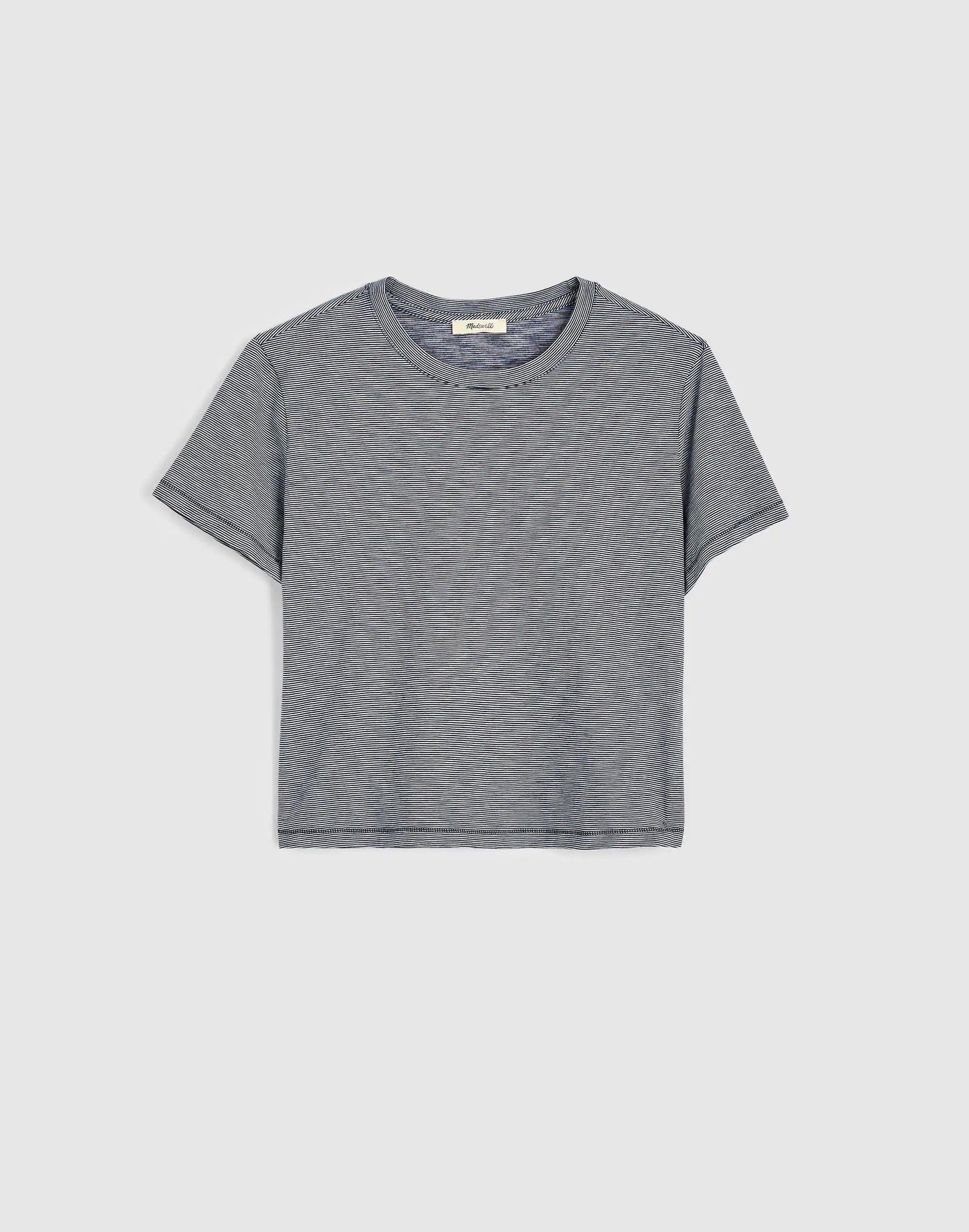 The Easy Crop Crewneck Tee in Soft Slub Midnight Navy | Madewell