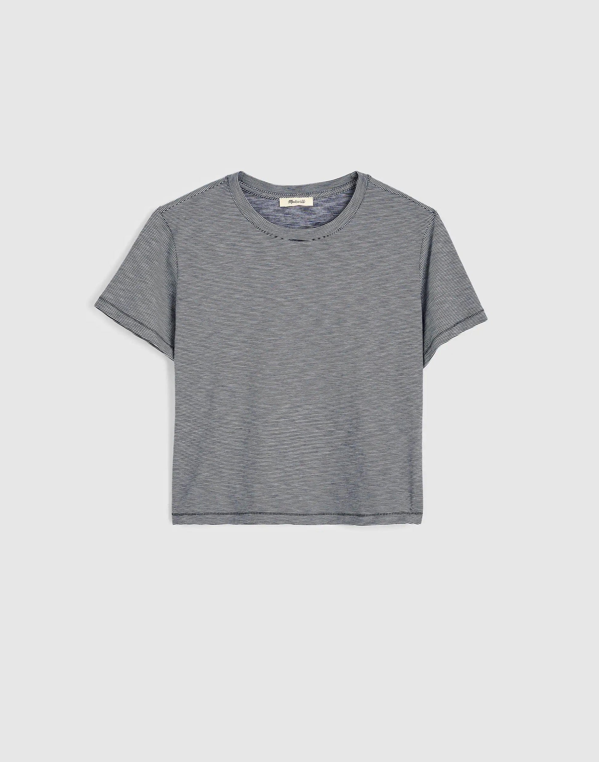 The Easy Crop Crewneck Tee in Soft Slub Midnight Navy | Madewell