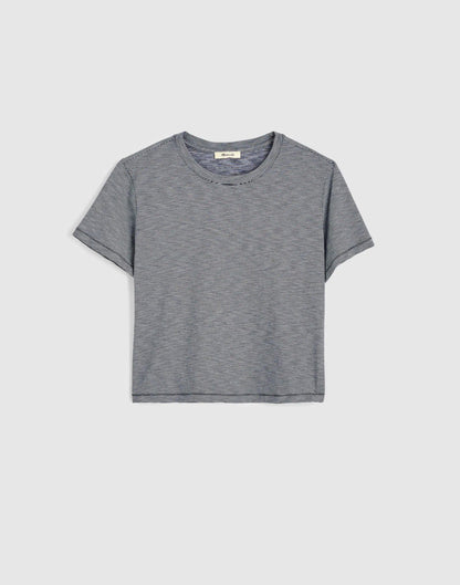 The Easy Crop Crewneck Tee in Soft Slub Midnight Navy | Madewell