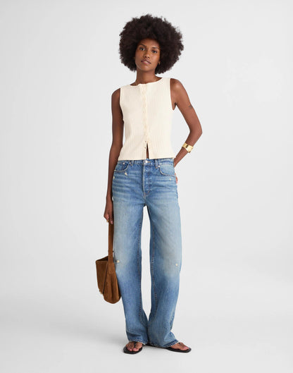 Ribbed Crewneck Shell Top Vintage Ivory | Madewell