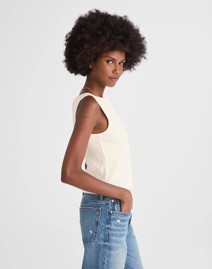 Ribbed Crewneck Shell Top Vintage Ivory | Madewell