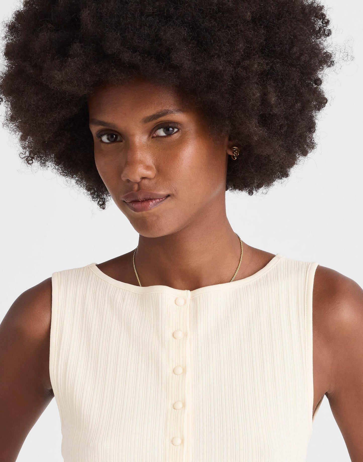 Ribbed Crewneck Shell Top Vintage Ivory | Madewell