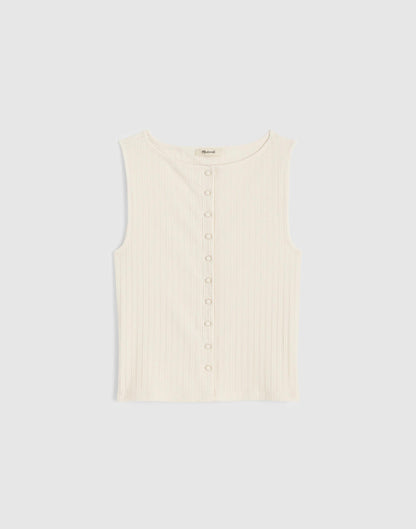 Ribbed Crewneck Shell Top Vintage Ivory | Madewell
