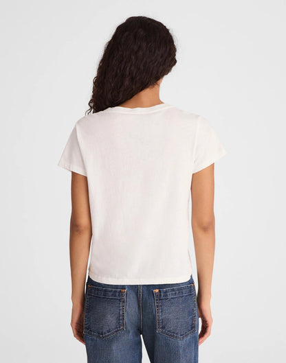 The Relaxed V-Neck Tee in Vintage Jersey White | Madewell