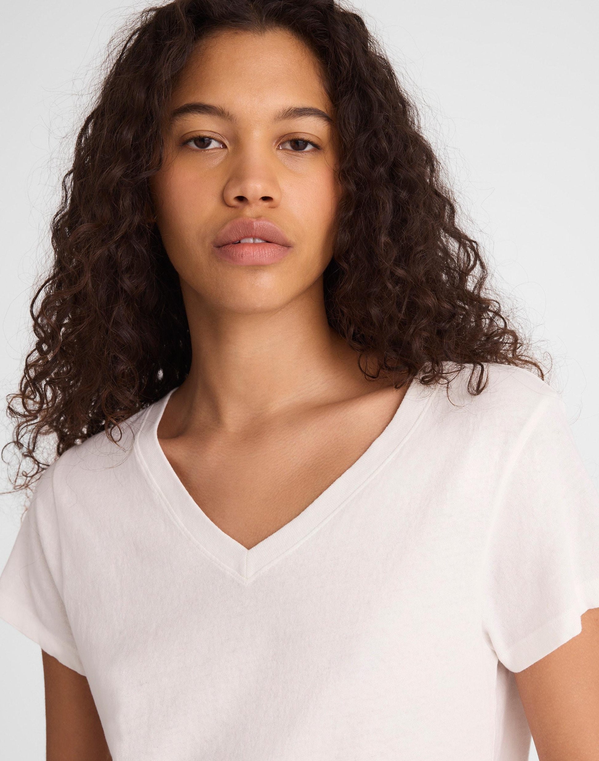 The Relaxed V-Neck Tee in Vintage Jersey White | Madewell