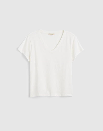 The Relaxed V-Neck Tee in Vintage Jersey White | Madewell