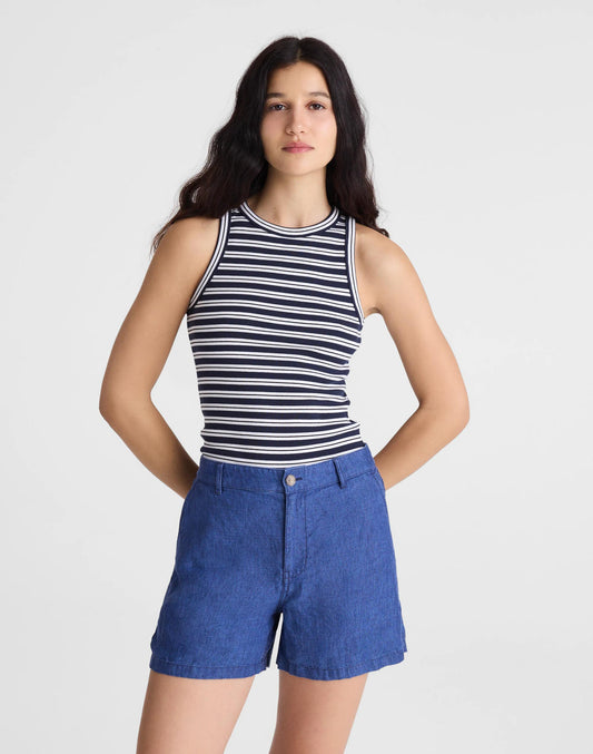 The Zoe Short in 100% Linen Indigo Chambray | Madewell