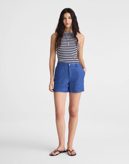The Zoe Short in 100% Linen Indigo Chambray | Madewell