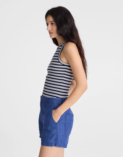 The Zoe Short in 100% Linen Indigo Chambray | Madewell
