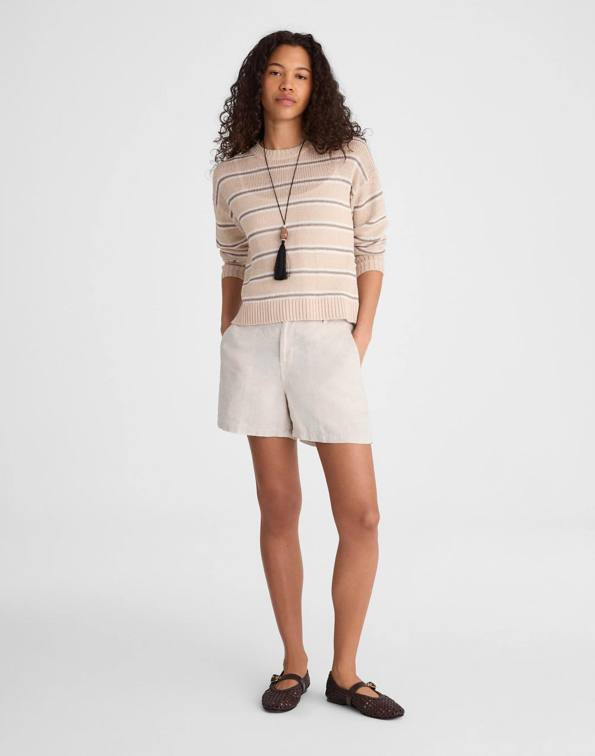 The Zoe Short in 100% Linen Oat | Madewell