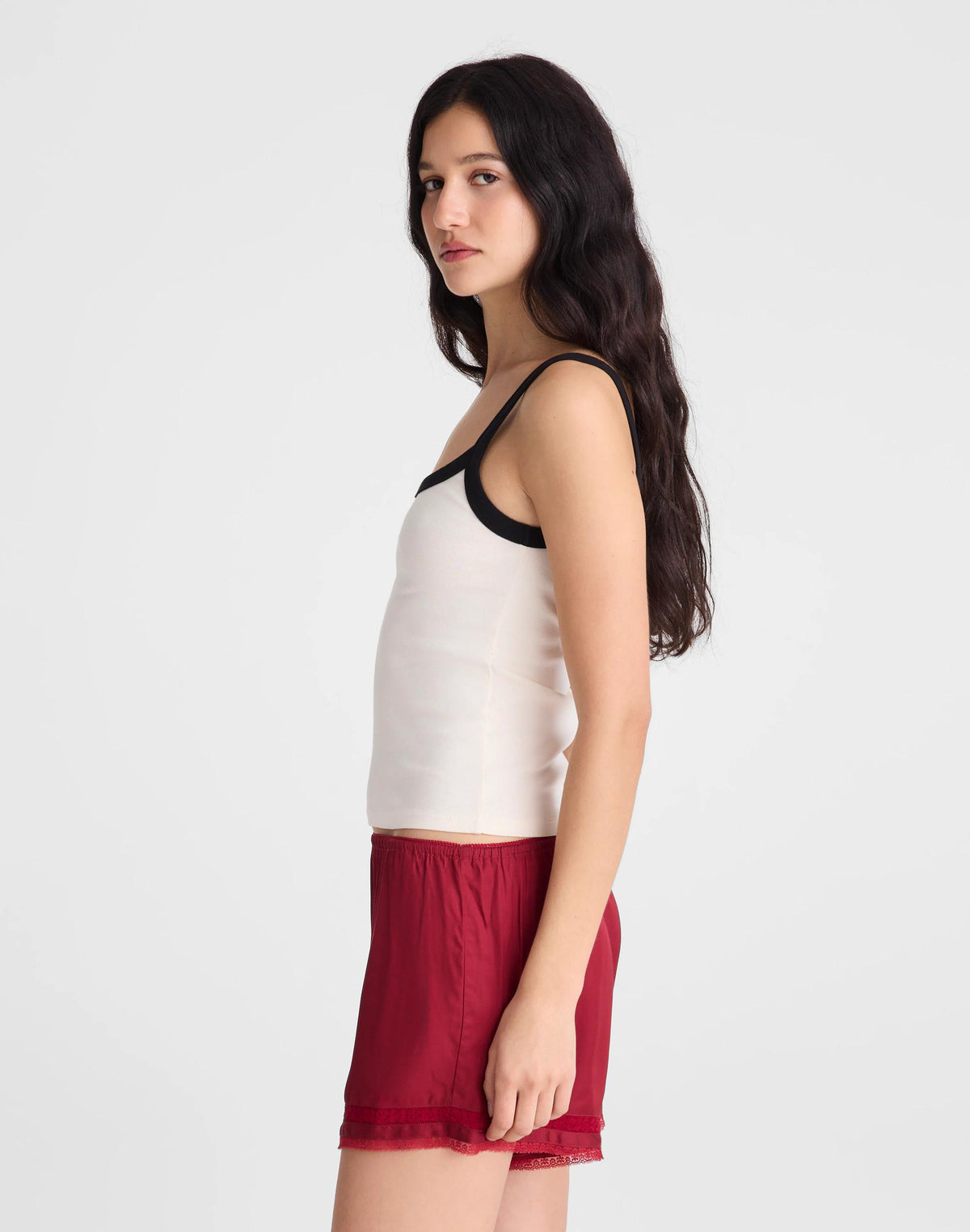 Lace-Trim Pull-On Shorts Red Currant | Madewell