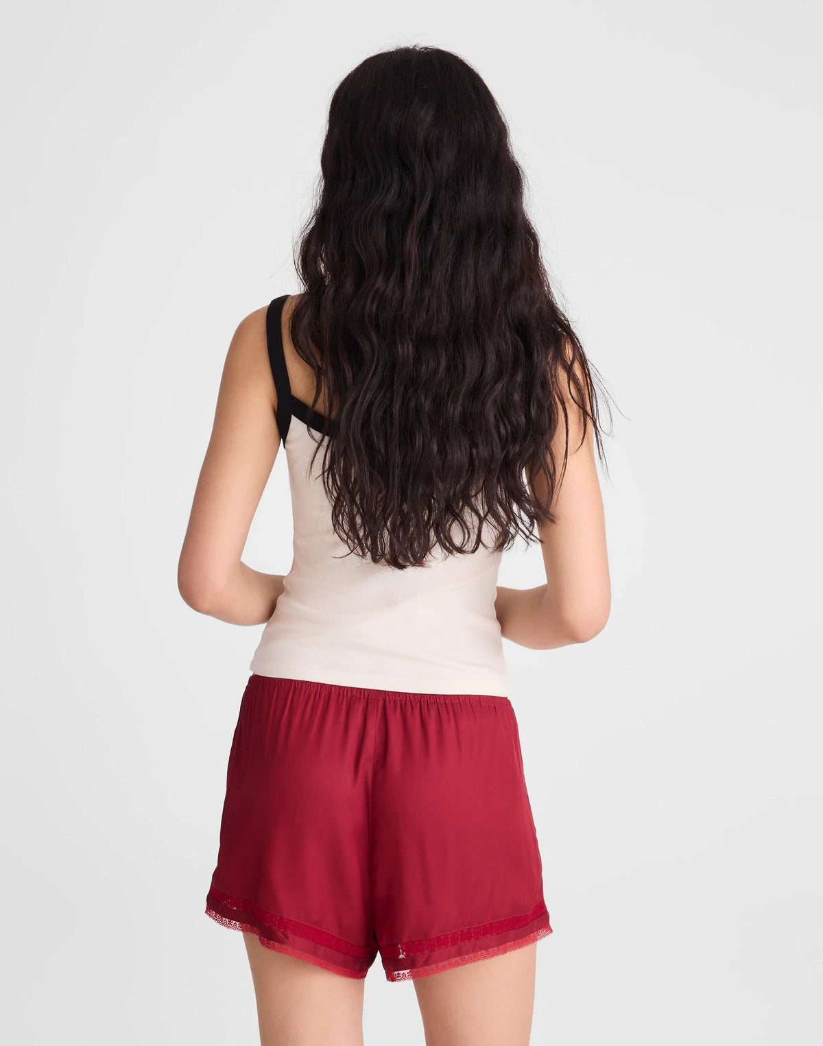 Lace-Trim Pull-On Shorts Red Currant | Madewell