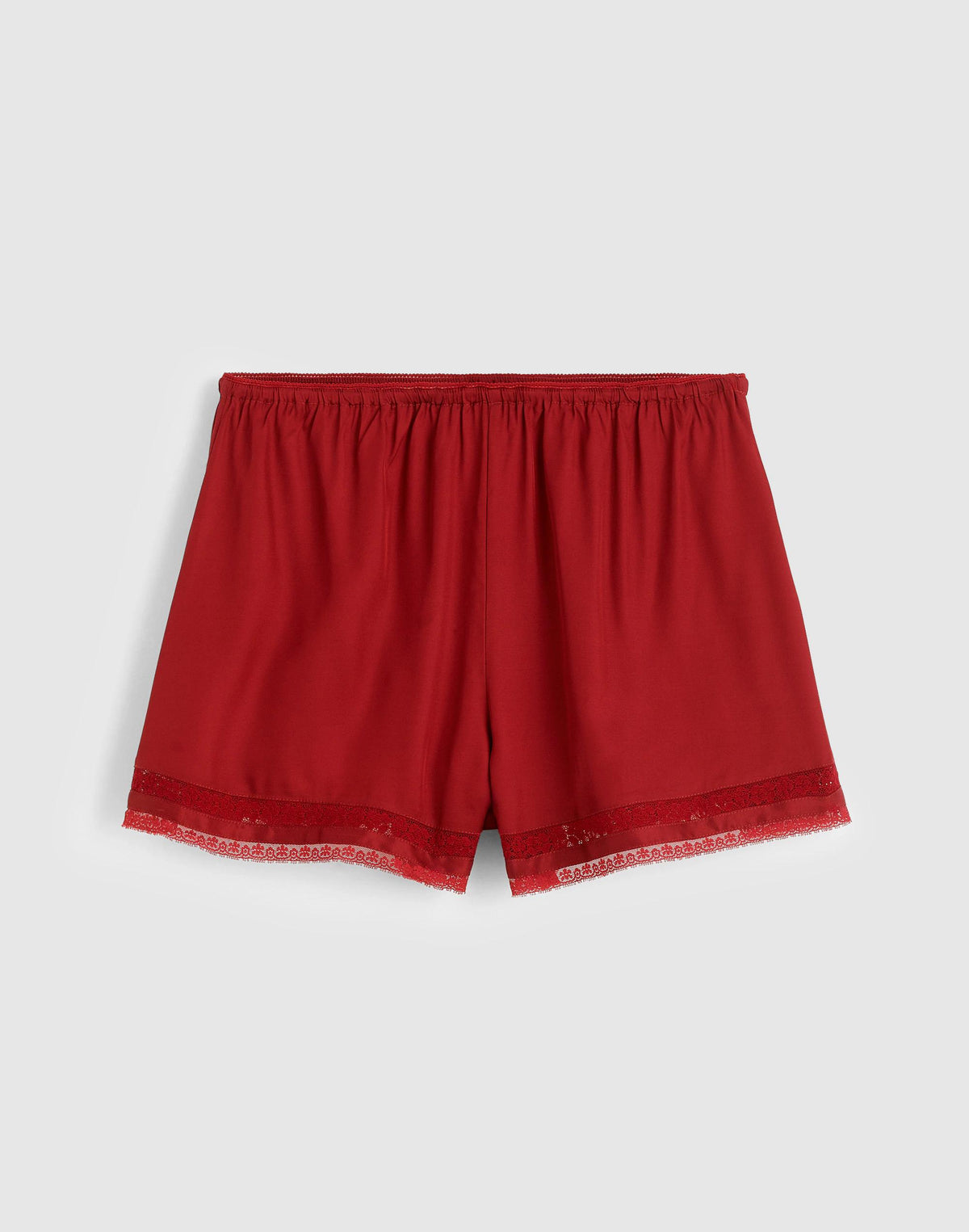 Lace-Trim Pull-On Shorts Red Currant | Madewell