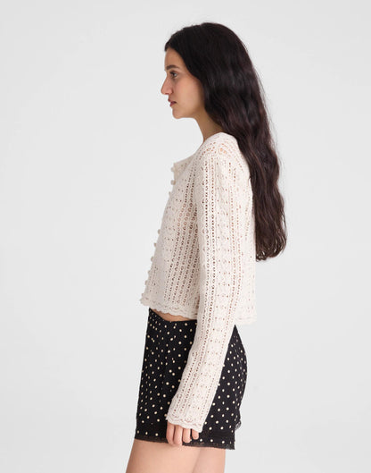 Lace-Trim Pull-On Shorts Jet Black | Madewell