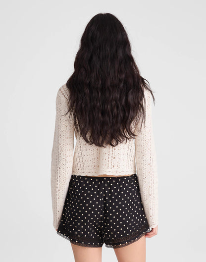 Lace-Trim Pull-On Shorts Jet Black | Madewell
