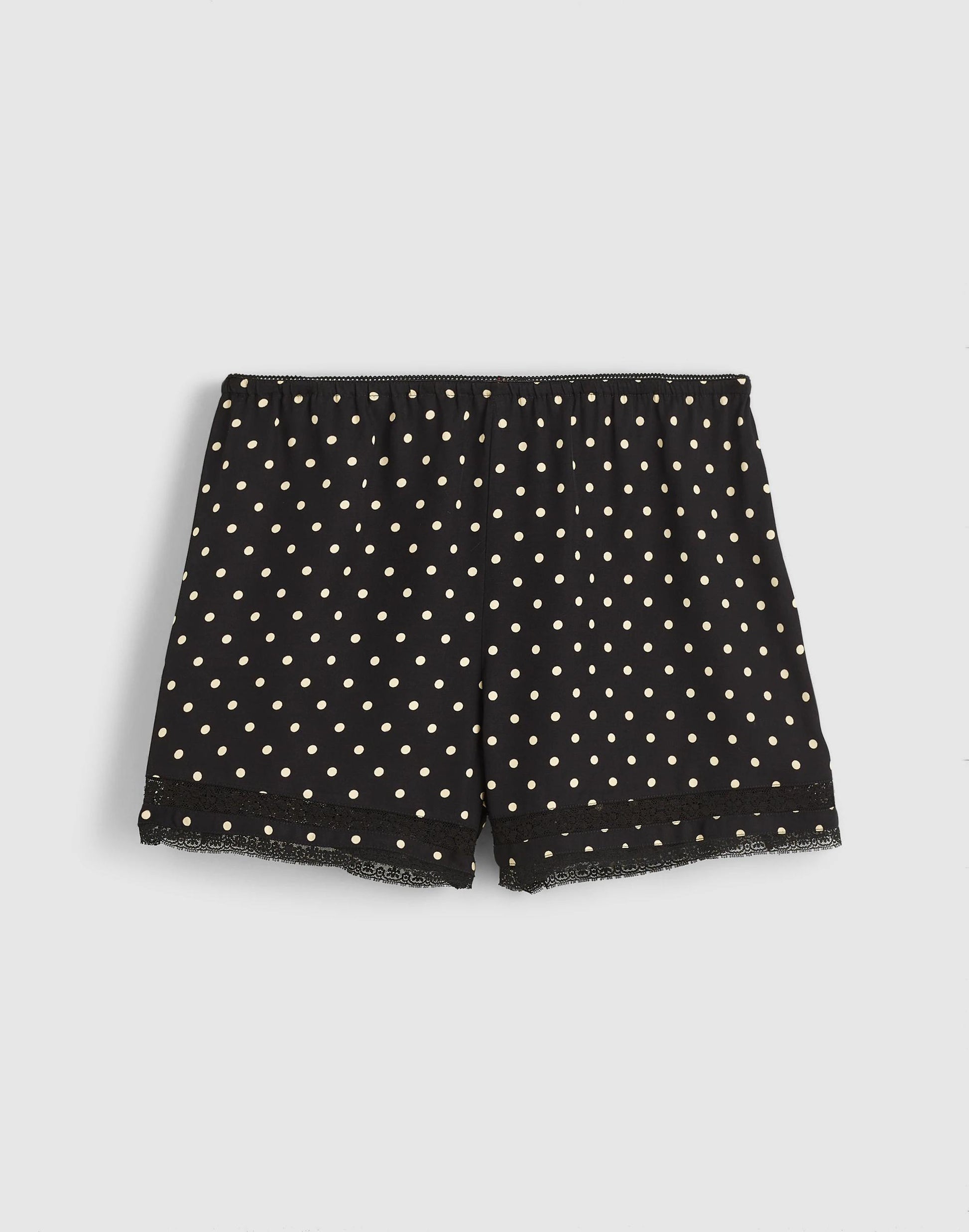 Lace-Trim Pull-On Shorts Jet Black | Madewell