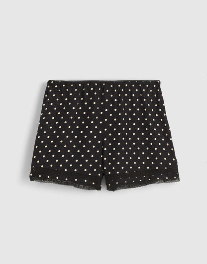 Lace-Trim Pull-On Shorts Jet Black | Madewell