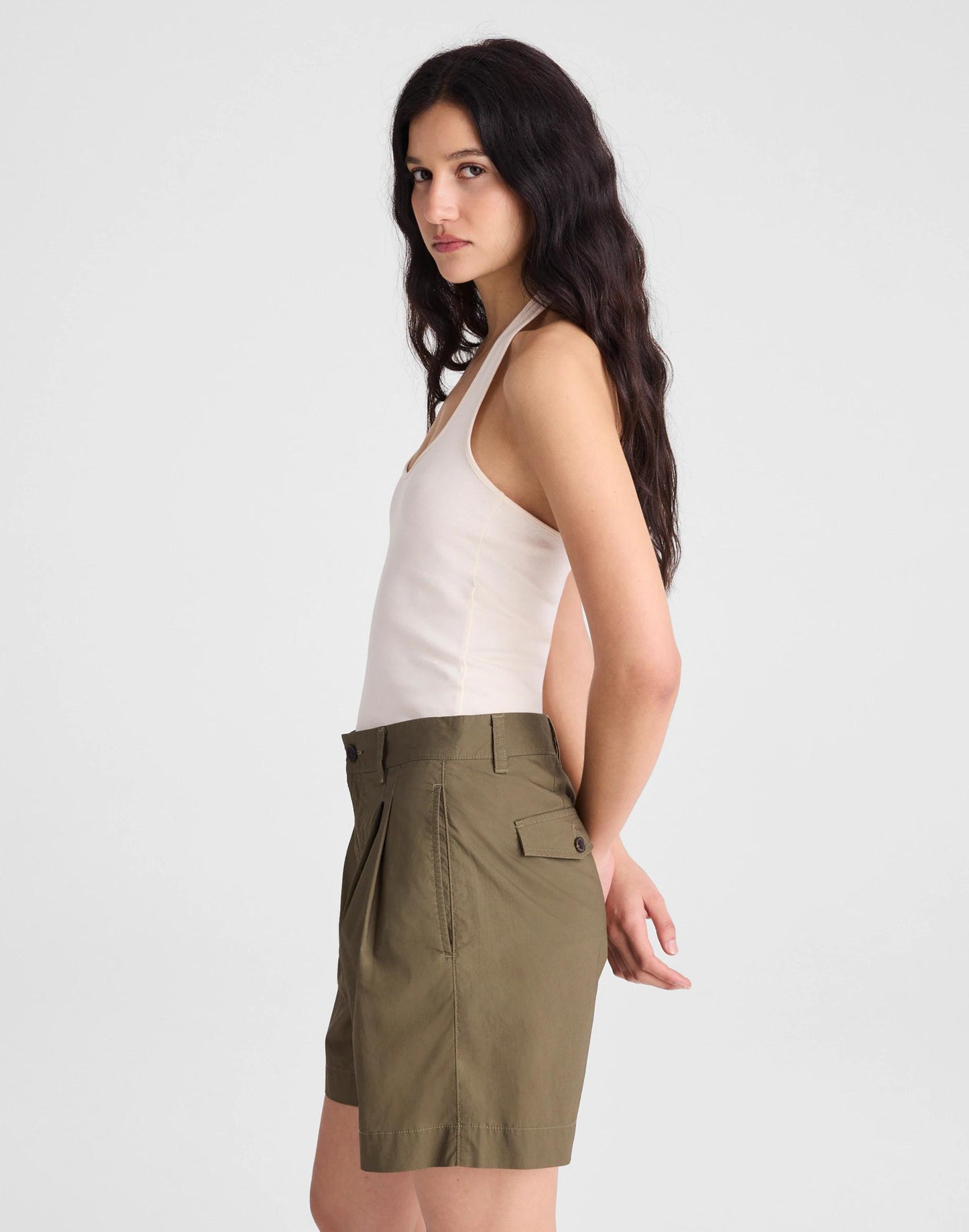 The Everyday Trouser Short in Poplin Faded Ivy | Madewell