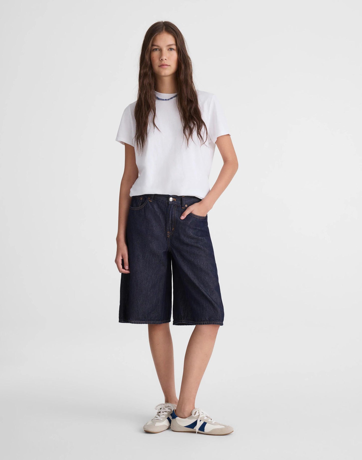 The V-Waist Bermuda Short in Airy Denim Rinse Wash | Madewell