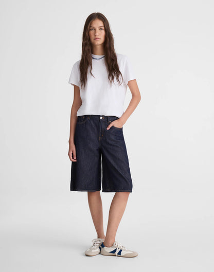 The V-Waist Bermuda Short in Airy Denim Rinse Wash | Madewell