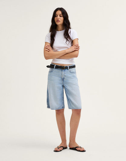 The V-Waist Bermuda Short in Airy Denim Foster Wash | Madewell
