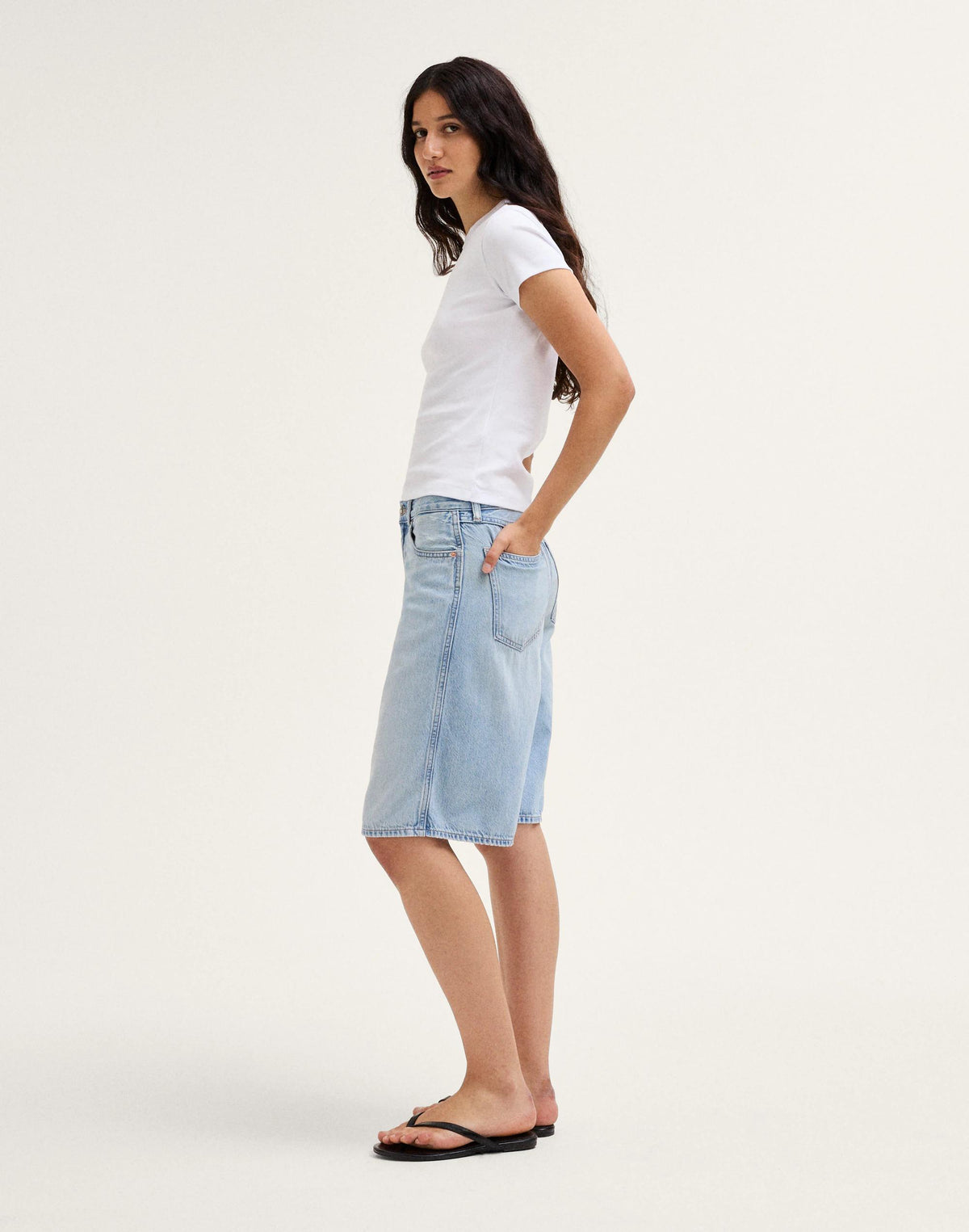 The V-Waist Bermuda Short in Airy Denim Foster Wash | Madewell