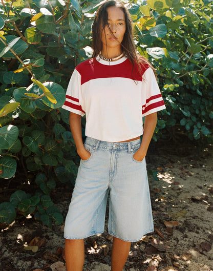 The V-Waist Bermuda Short in Airy Denim Foster Wash | Madewell