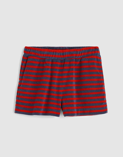 Pull-On Shorts in Terry Red Navy | Madewell