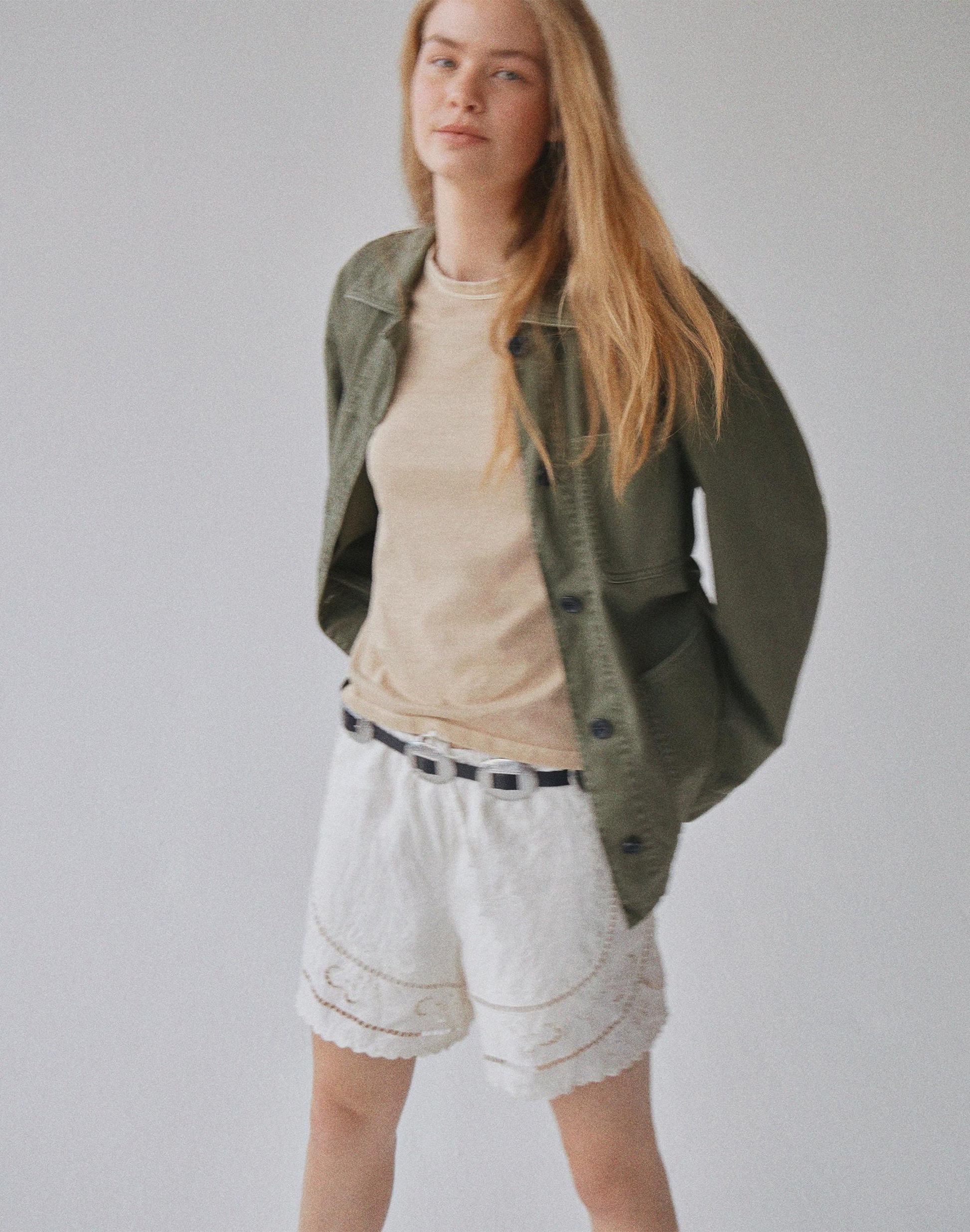 Eyelet Drawstring Shorts in 100% Linen Ivory Linen | Madewell