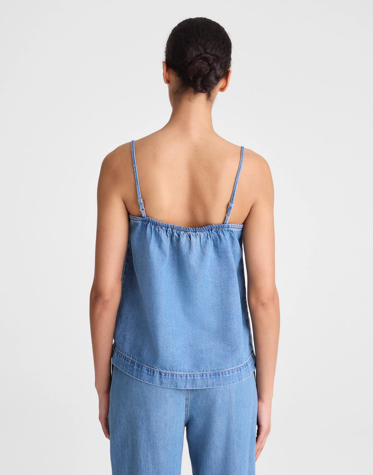 Airy Denim Squareneck Shell Top Lido Wash | Madewell