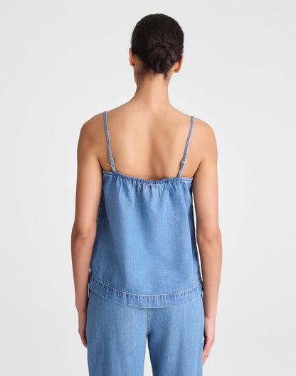 Airy Denim Squareneck Shell Top Lido Wash | Madewell