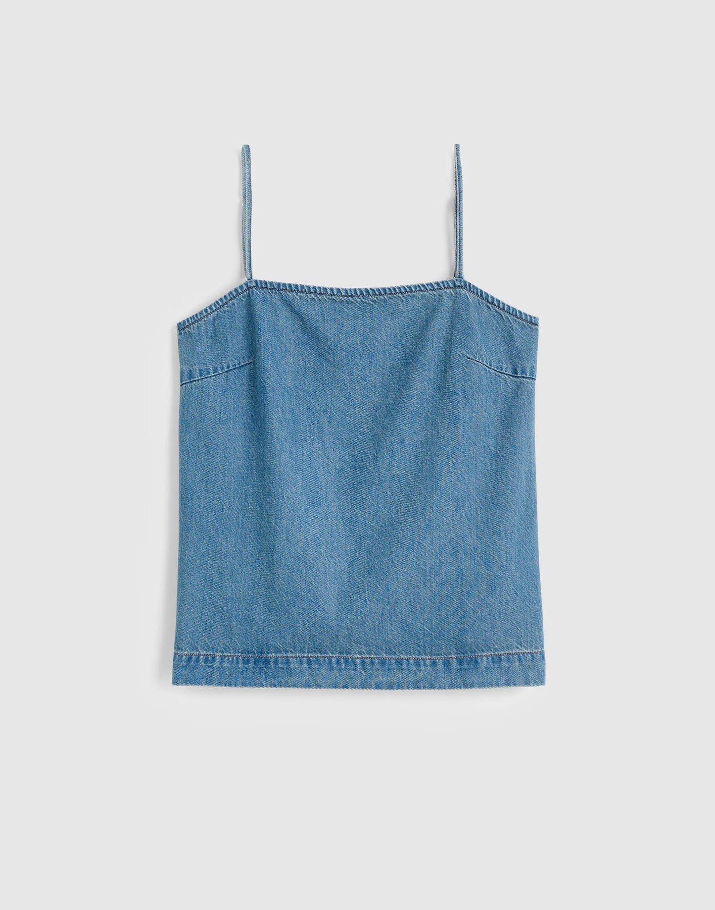 Airy Denim Squareneck Shell Top Lido Wash | Madewell
