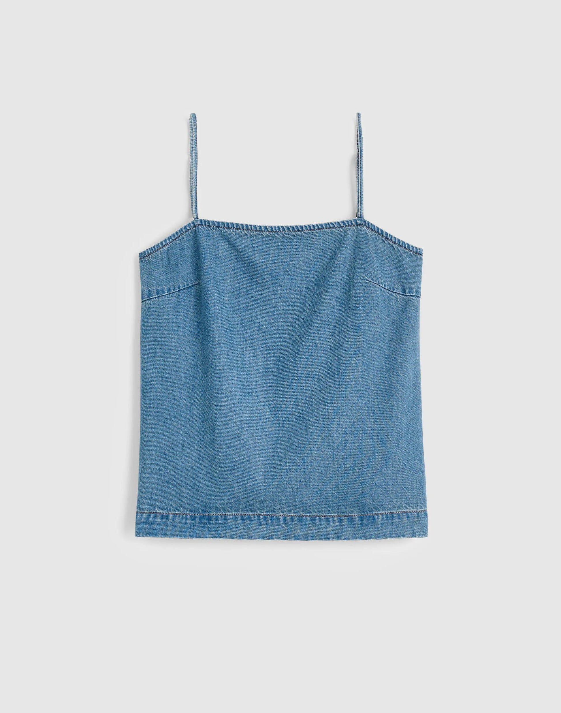 Airy Denim Squareneck Shell Top Lido Wash | Madewell