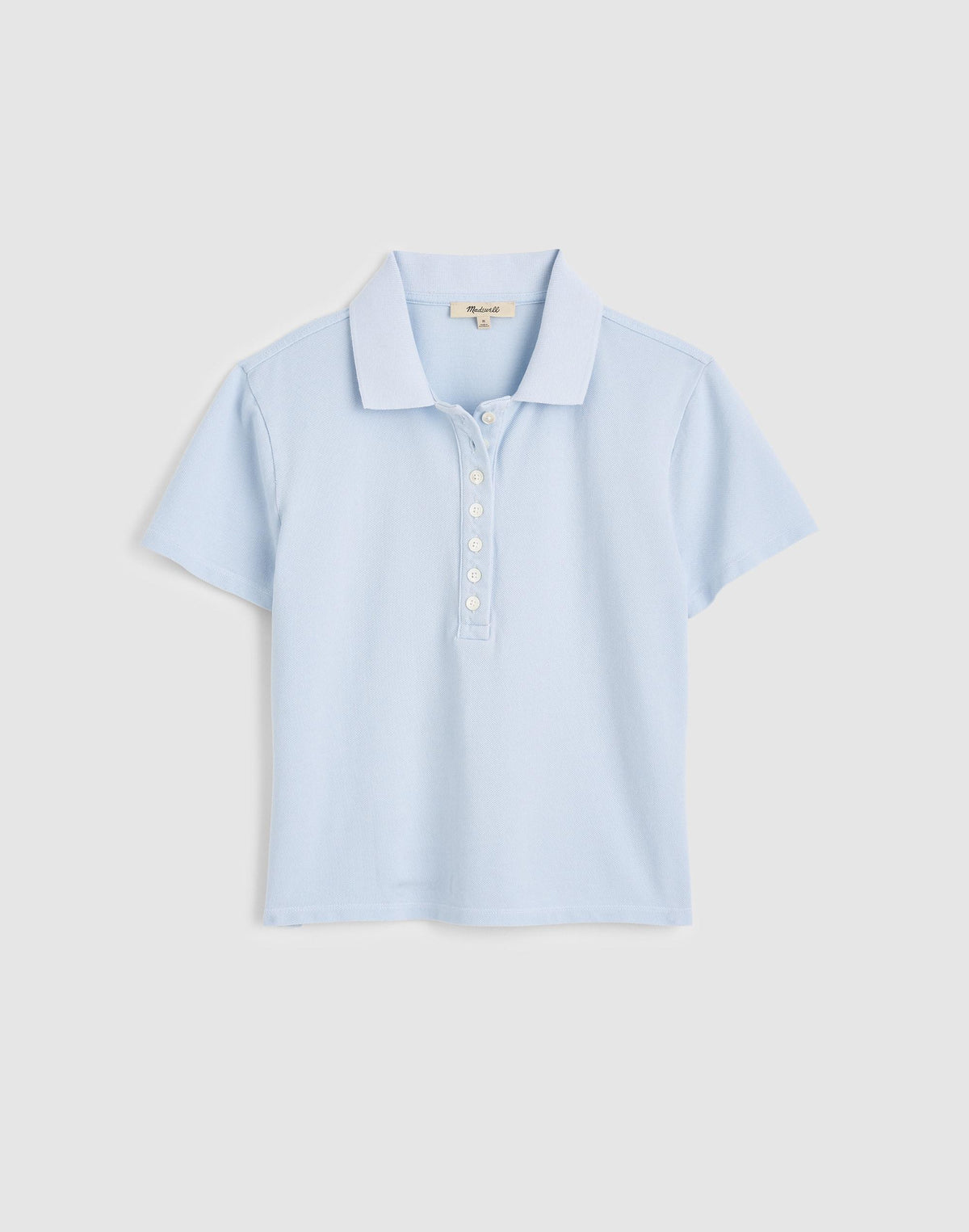 Shrunken Polo in Cotton Pique Sky Blue | Madewell