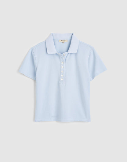 Shrunken Polo in Cotton Pique Sky Blue | Madewell
