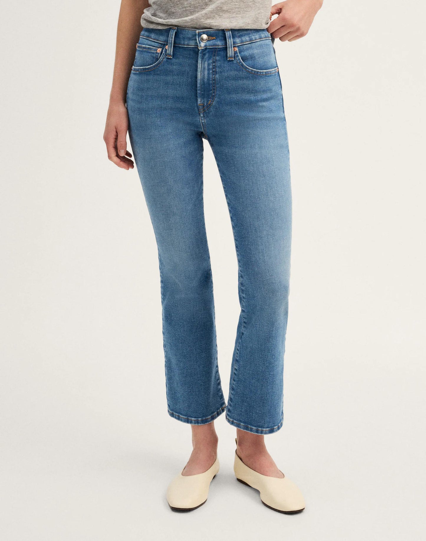 The Flare Crop Jean in Super Stretch Denim Midvale Wash | Madewell
