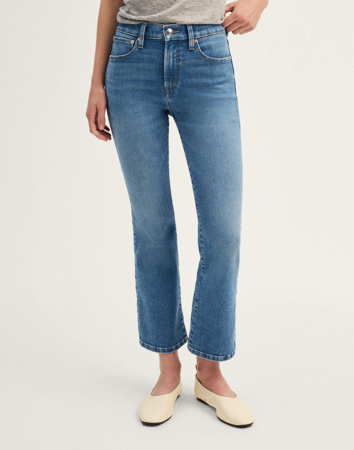 The Flare Crop Jean in Super Stretch Denim Midvale Wash | Madewell