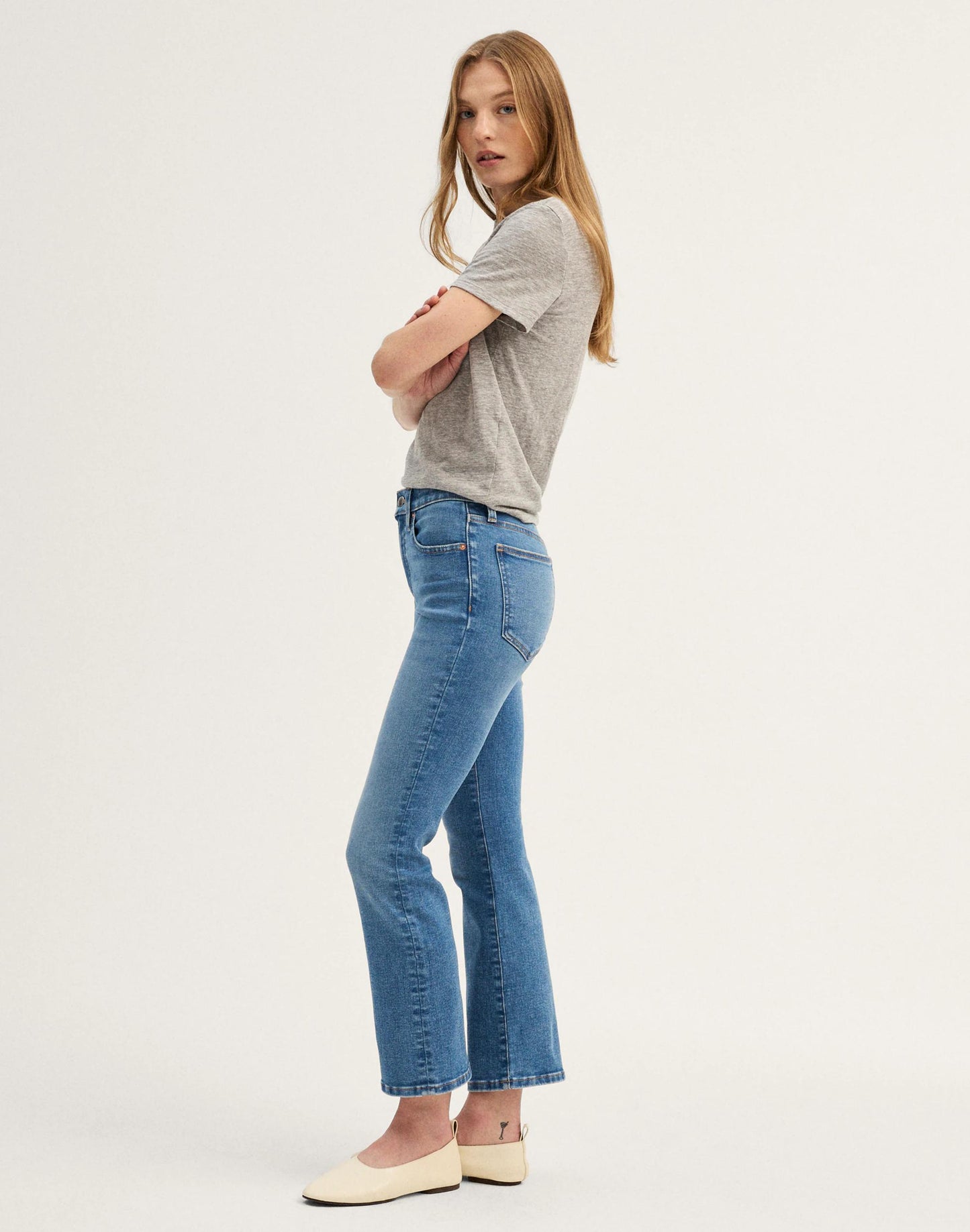 The Flare Crop Jean in Super Stretch Denim Midvale Wash | Madewell
