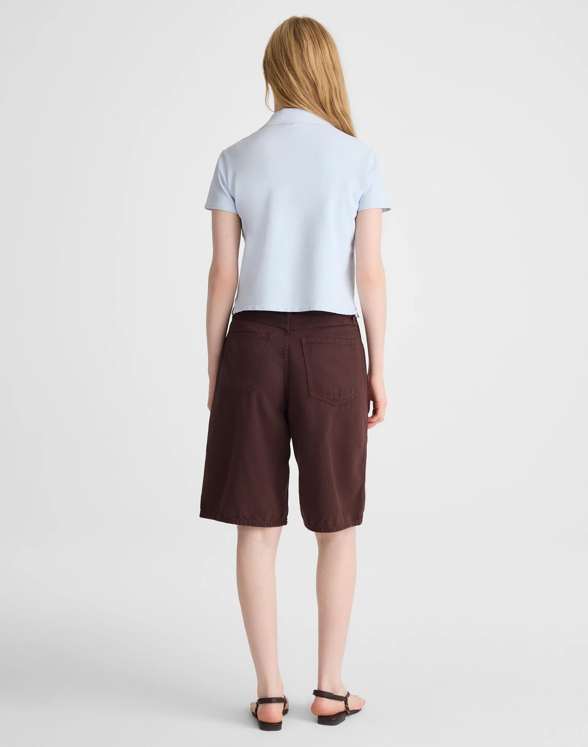 The V-Waist Bermuda Short in Airy Denim Burnt Cocoa | Madewell