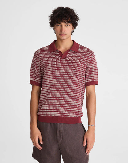 Single-Button Sweater Polo Dusty Merlot | Madewell