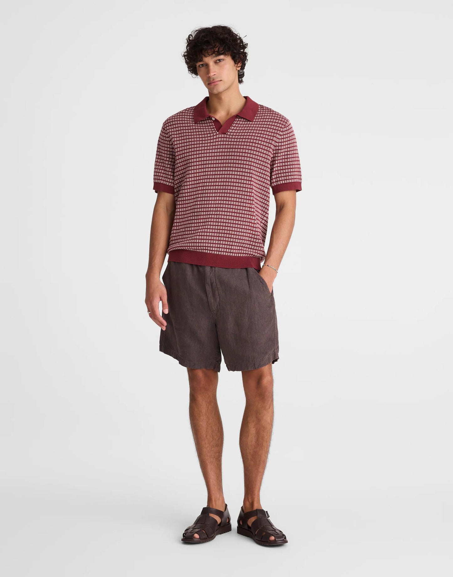 Single-Button Sweater Polo Dusty Merlot | Madewell