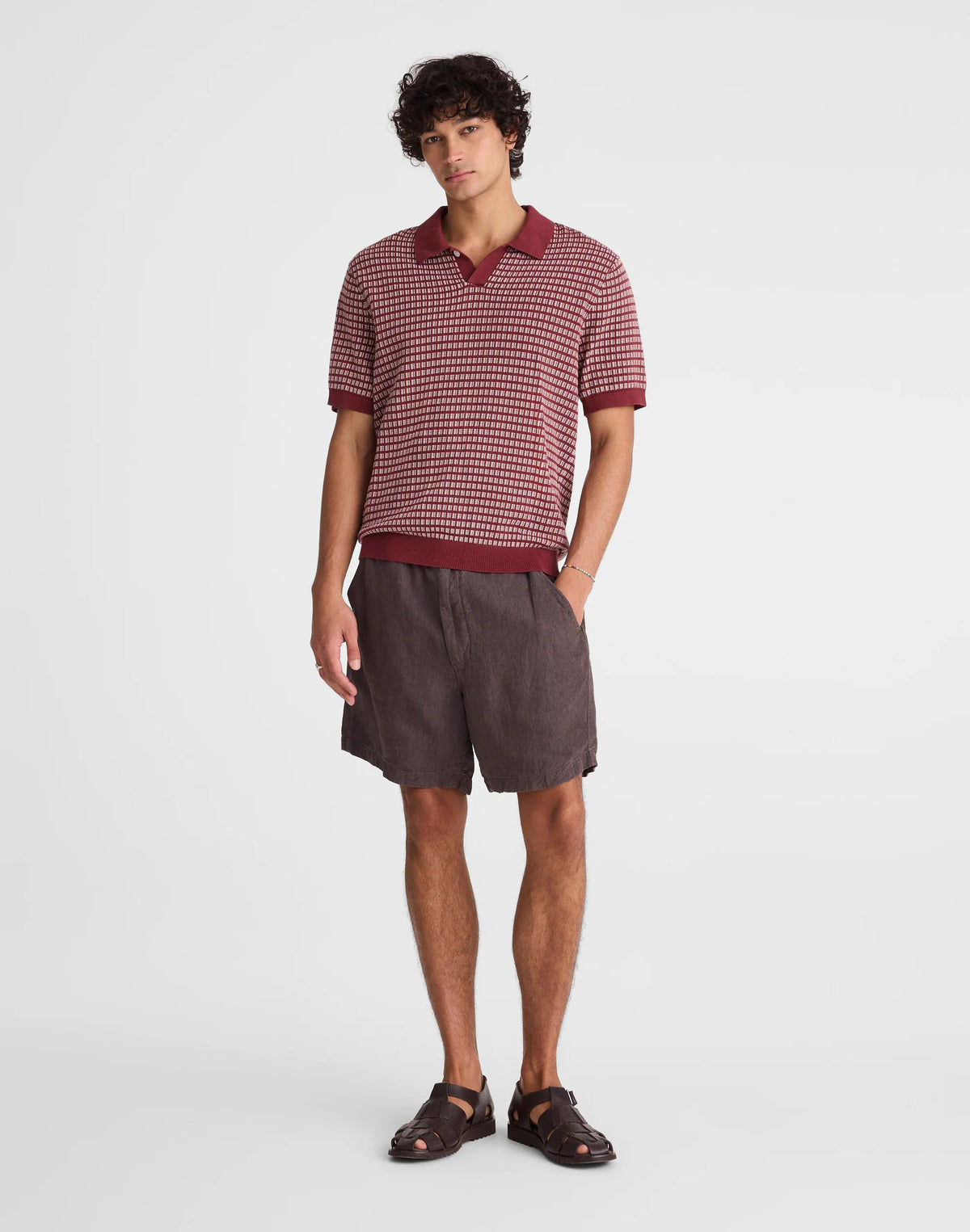 Single-Button Sweater Polo Dusty Merlot | Madewell